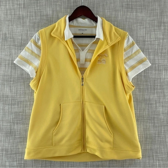 EUC Ashworth US Open 2008 Torrey Pines Women's XL Polo and Vest 8475 - Picture 1 of 14